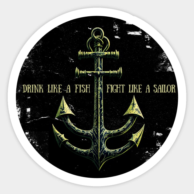 drink like a fish Sticker by Kingrocker Clothing